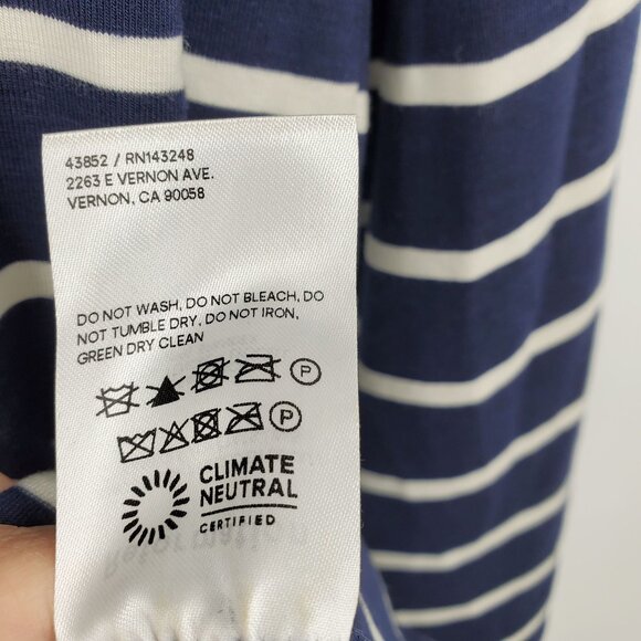 Reformation Junia Knit Dress Navy and White Striped Short Breton Boat Neck Small - Picture 8 of 9